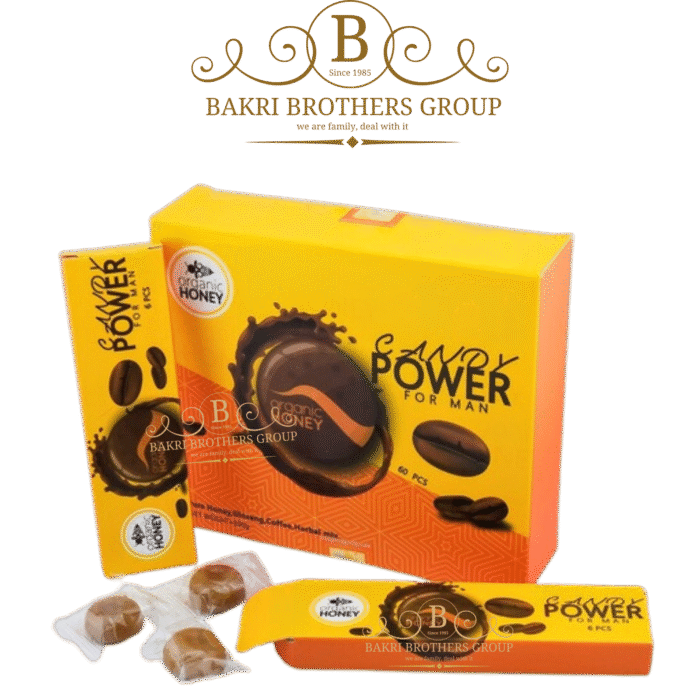 Organic Honey Candy Power for Men  | Box of 60 Pieces | Case of 12 Boxes - Image 1