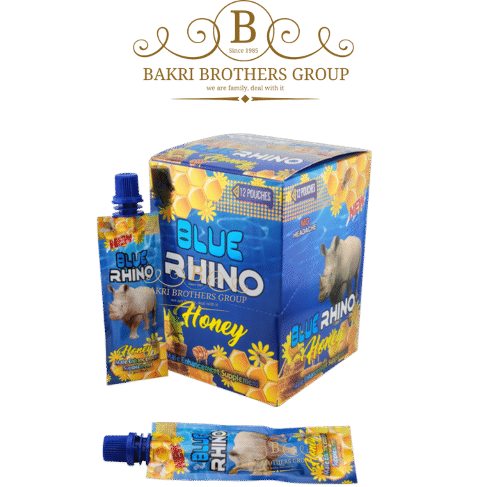Blue Rhino Honey Male Enhancement Supplement | 12 Pouches (22g Each) | Minimum Case of 12 Displays - Image 1