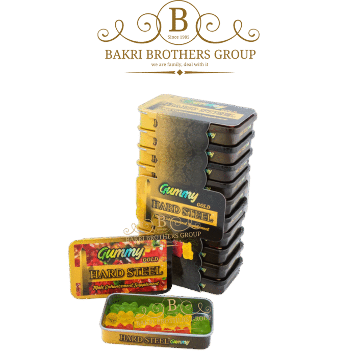 Hard Steel Gold Gummy Male Enhancement Supplement Box,10 Gummies per Box, Halal & Non GMO | Bundle of 10 - Image 1