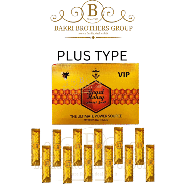 VIP Royal Honey for Men | Plus Type |12 Sachets (20g Each) | Case of 12 Boxes