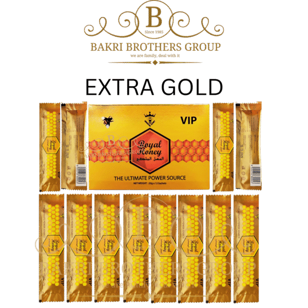VIP Royal Honey for Men | Extra Gold |12 Sachets (20g Each), Case of 12 Boxes