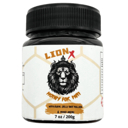 LionX- Honey with Real Bee Pollen Granules & Mixed Herbs – 7 oz (200g)