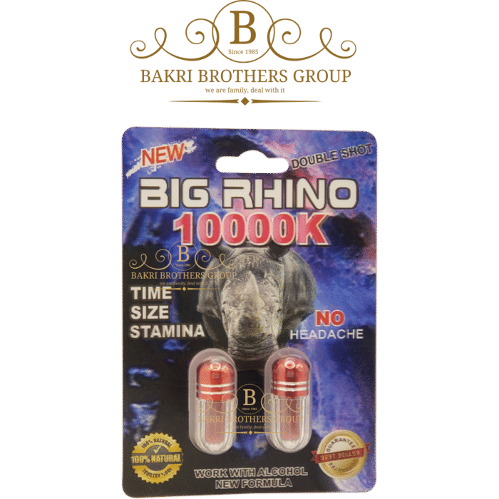 Big Rhino 10000K Male Enhancement Supplement | Box of 48 Capsules - Image 1