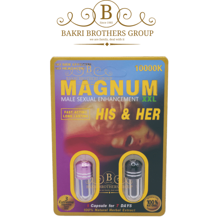 Magnum XXL 10000K His & Her Male Enhancement Supplement | Box of 48 Capsules - Image 1