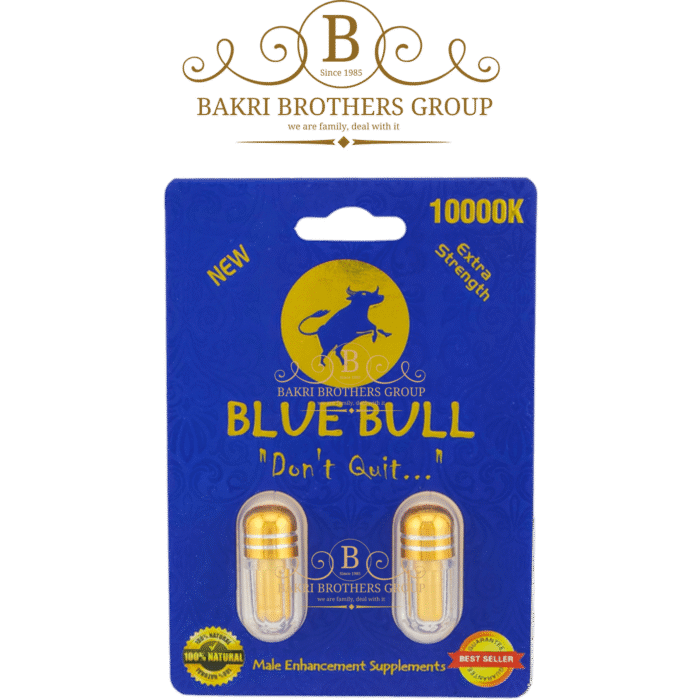 Blue Bull 10000K Male Enhancement Supplement | Box of 48 Capsules - Image 1