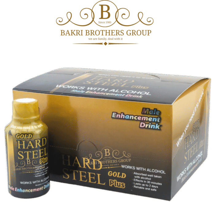 Hard Steel Gold Plus Male Enhancement Drink, Premium Gold Formula | Box of 12 Bottles, 2oz Each - Image 1