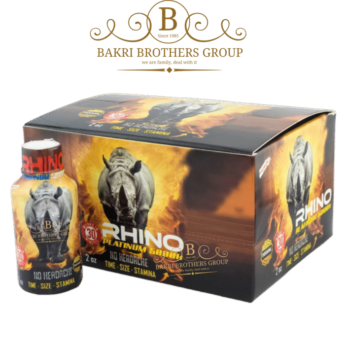 Rhino Platinum 5000 Male Enhancement Shot, No Headache Formula | Box of 12 Bottles, 2oz Each - Image 1