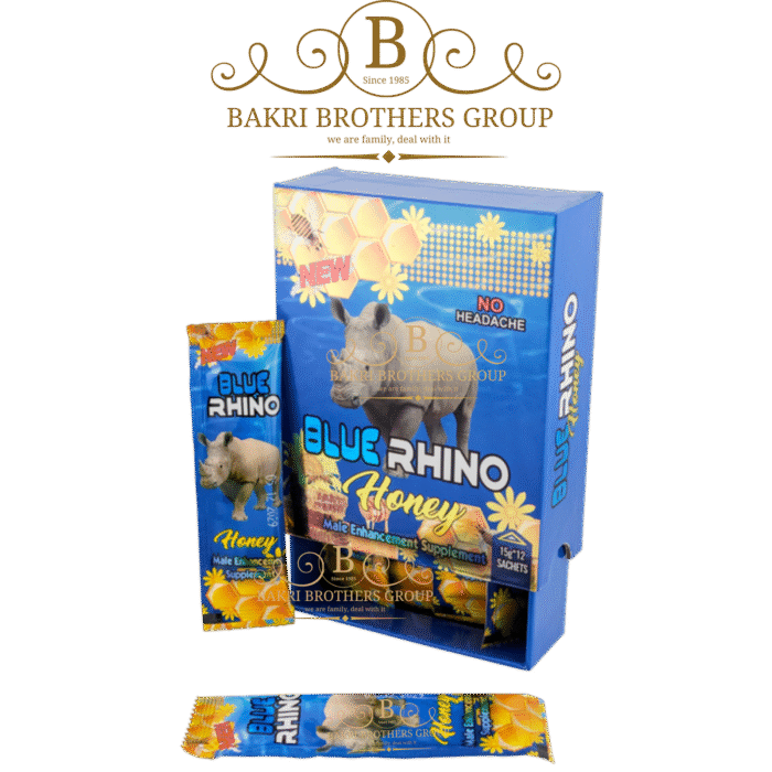 Blue Rhino Honey Male Enhancement Supplement | 12 Sachets x 15g Each | Minimum Case of 12 Boxes - Image 1
