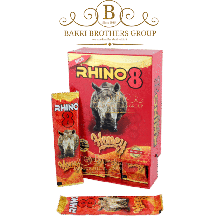 Rhino 8 Honey Male Enhancement Supplement | 12 Sachets (15g Each) | Minimum Case of 12 Boxes - Image 1