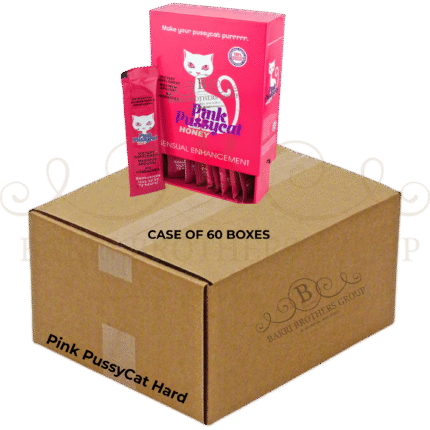 Pink Pussycat Honey (Hard Formula) – Sensual Enhancement | Case of 60 Boxes Perfect for Gas Stations, Smoke Shops, and Wholesale Distribution