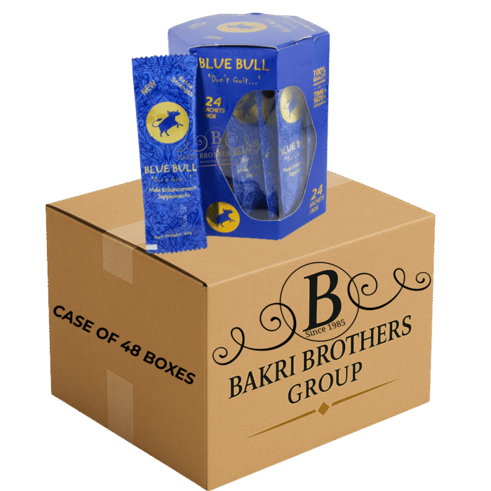 Blue Bull Male Enhancement – Hexagon Box (24 Sachets) | Case of 48 Boxes Perfect for Gas Stations, Smoke Shops, and Wholesale Distribution - Image 1