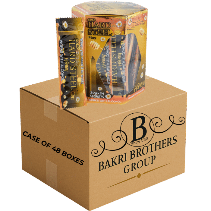 Gold Hard Steel Honey – Hexagon Box (24 Sachets) | Case of 48 Boxes Perfect for Gas Stations, Smoke Shops, and Wholesale Distribution - Image 1