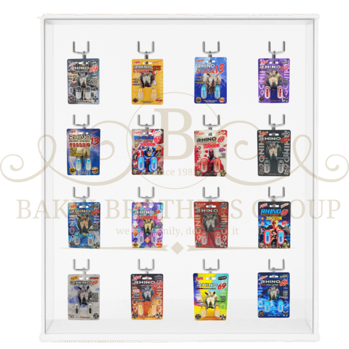Double Pills Display, 16 Hooks Display, 768Pills, Great for Gas Stations, C-Stores & Smoke Shops, 384 Double Cards - Image 3