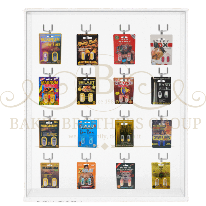 Double Pills Display, 16 Hooks Display, 768Pills, Great for Gas Stations, C-Stores & Smoke Shops, 384 Double Cards - Image 4