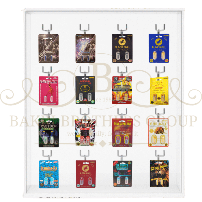 Double Pills Display, 16 Hooks Display, 768Pills, Great for Gas Stations, C-Stores & Smoke Shops, 384 Double Cards - Image 5
