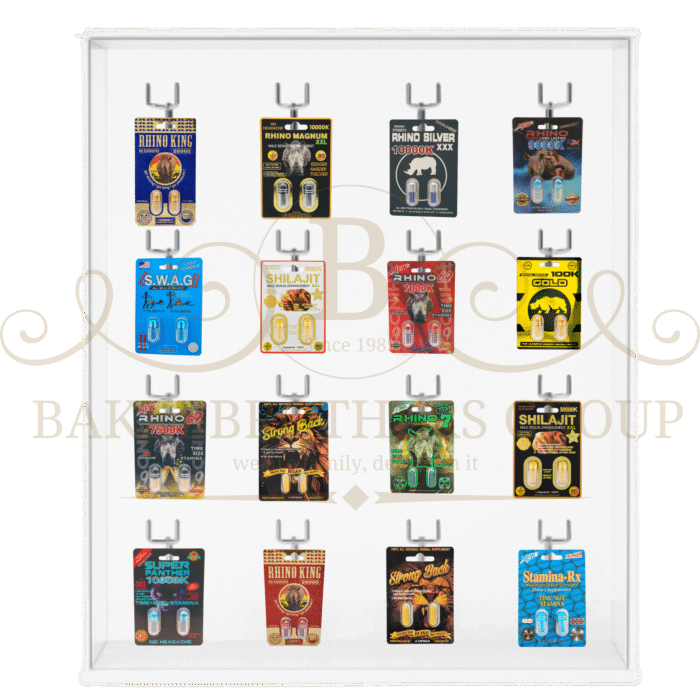 Double Pills Display, 16 Hooks Display, 768Pills, Great for Gas Stations, C-Stores & Smoke Shops, 384 Double Cards - Image 7