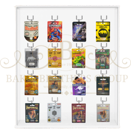 Single Pills Display, 16 Hooks Display, 384 Pills, Great for Gas Stations, C-Stores & Smoke Shops