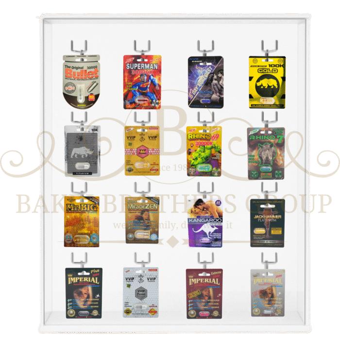 Single Pills Display, 16 Hooks Display, 384 Pills, Great for Gas Stations, C-Stores & Smoke Shops - Image 1