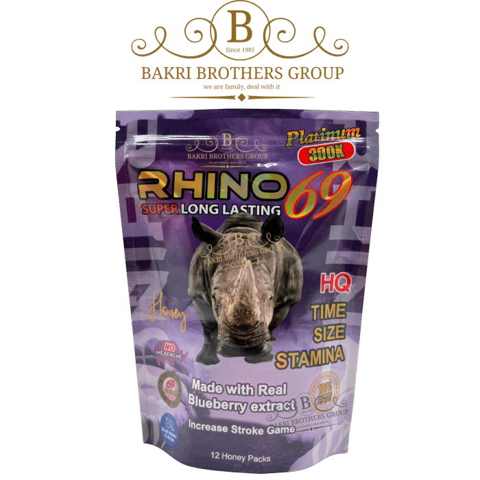 Rhino 69 Platinum Honey – 12 Stick Pack Bag (Blueberry Flavor) – Case of 50 Bags - Image 1