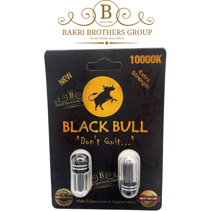 Black Bull 10000K Double Capsule – 2 Capsules per Card (24 Cards per Box, Case of 20 Boxes) - Image 1
