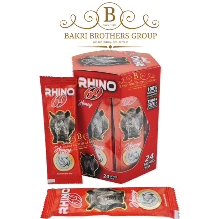 Rhino 69 Honey (Red Edition) | 24 Sachets x 20g Each | Case of 12 Boxes | Premium Honey Blend - Image 1