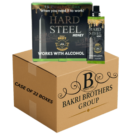 HARD STEEL HONEY 15 POUCHES – CASE OF 22 BOXES Extra Strength Male Enhancement – Perfect for Gas Stations, C-Stores & Smoke Shops