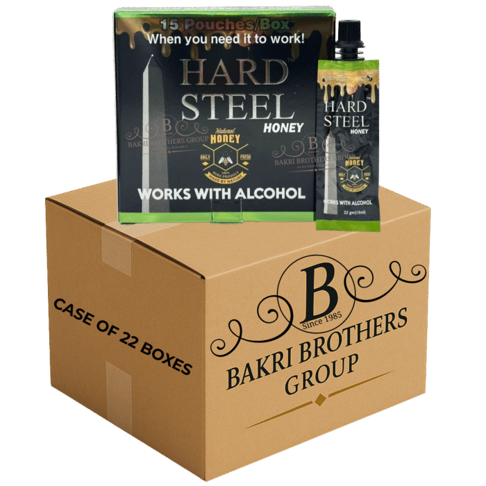 HARD STEEL HONEY 15 POUCHES – CASE OF 22 BOXES Extra Strength Male Enhancement – Perfect for Gas Stations, C-Stores & Smoke Shops - Image 1
