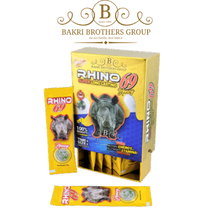 Rhino 69 Honey (Super Long Lasting – Yellow Edition) | 12 Sachets x 20g Each | Case of 12 Boxes