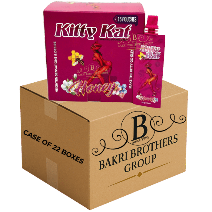 KITTY KAT HONEY 15 POUCHES – CASE OF 22 BOXES Female Sensual Enhancement – Perfect for Gas Stations, C-Stores & Smoke Shops - Image 1