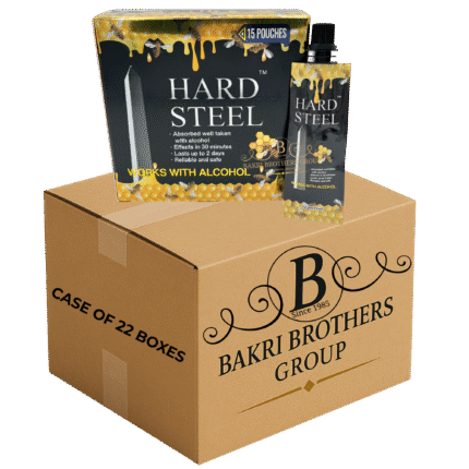 HARD STEEL HONEY 15 POUCHES – CASE OF 22 BOXES Works With Alcohol – Perfect for Gas Stations, C-Stores & Smoke Shops