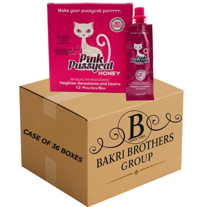 PINK PUSSYCAT 12 POUCHES – CASE OF 36 BOXES Female Sensual Enhancement – Perfect for Gas Stations, C-Stores & Smoke Shops - Image 1