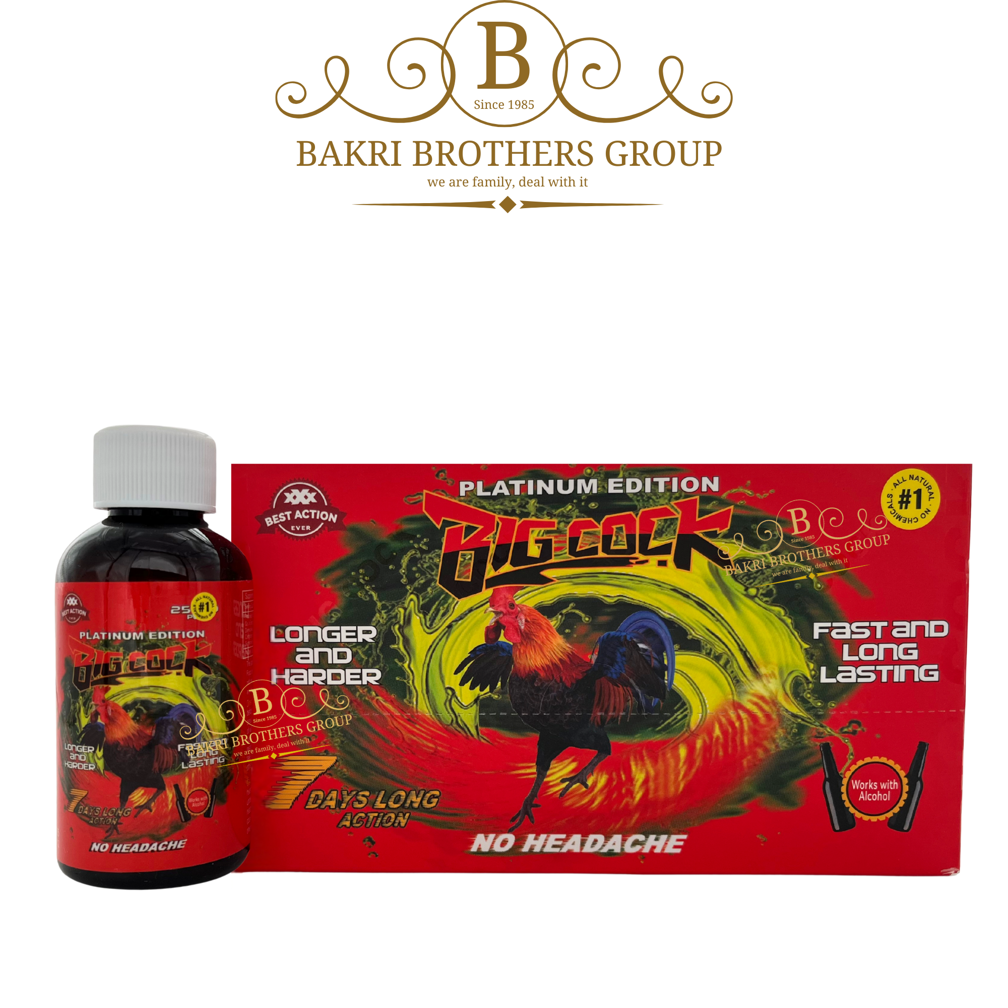 42 Big Cock Platinum Edition Liquid Shot | 12 Bottles per Box | Premium Honey Drink | Bold Red Packaging - Image 1