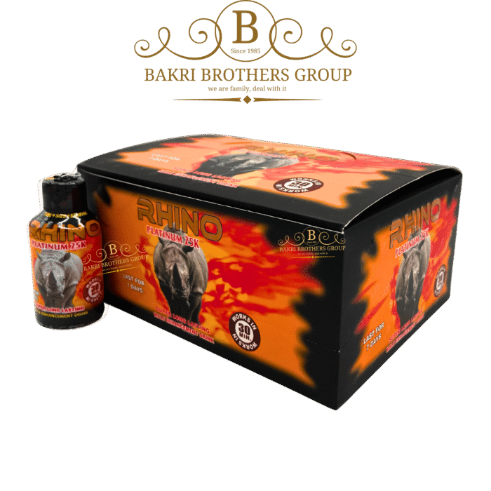 Rhino Platinum 25K Liquid Shots (Full Box) | Box of 12 Bottles, 2oz Each - Image 1