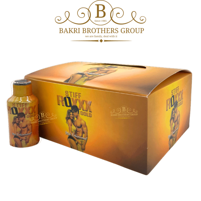 Stiff Roxxx Gold Liquid Shots (Full Box) | Box of 12 Bottles, 2oz Each - Image 1