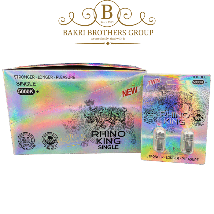 Rhino King 5000K Double Capsule, 2 Capsules per Card, 24 Cards per Box - Image 1
