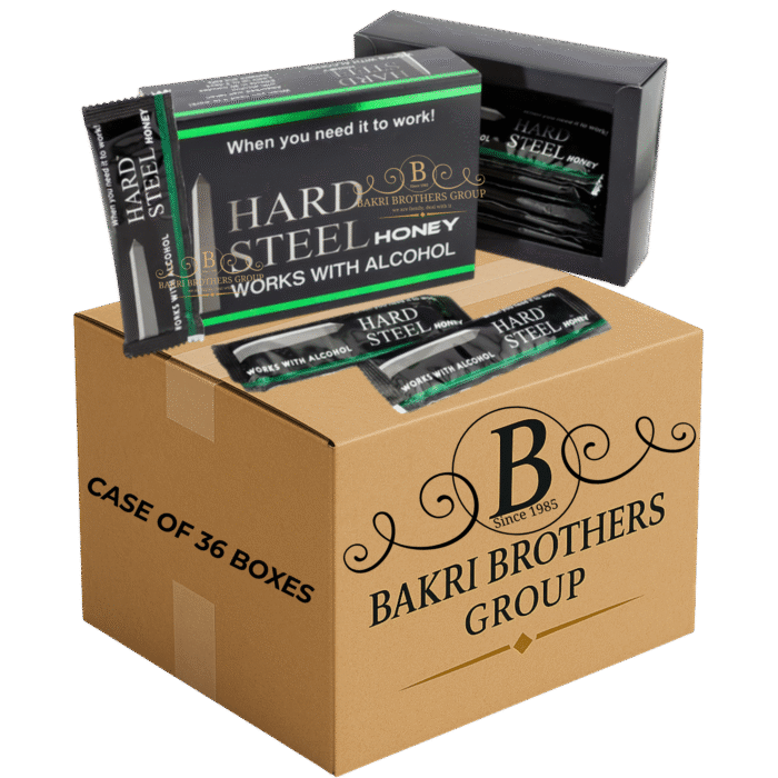 HARD STEEL HONEY – 12 SACHETS/BOX – CASE OF 36 BOXES Works With Alcohol • Extra Strength Male Enhancement - Image 1