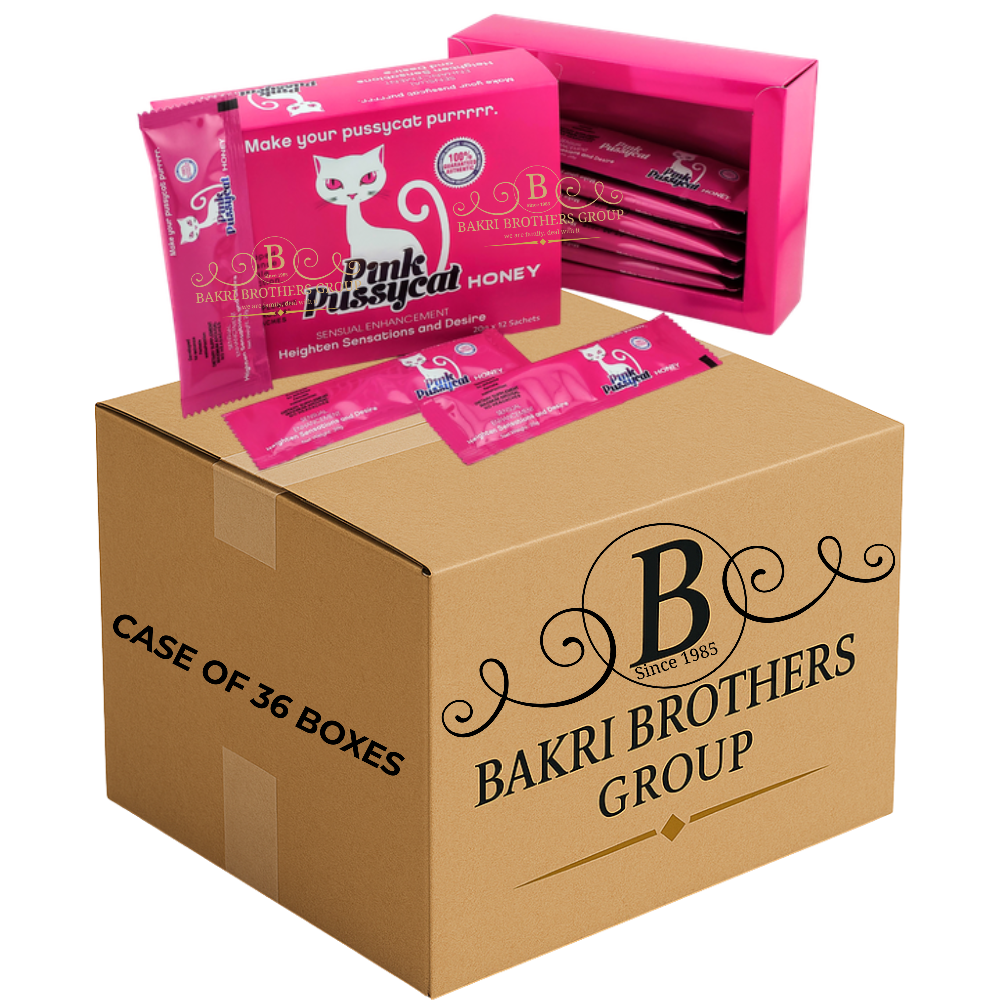 SPECIALS-NEW Pink Pussycat Honey – 12 Sachets/Box – Case of 36 Boxes For Her - Image 1