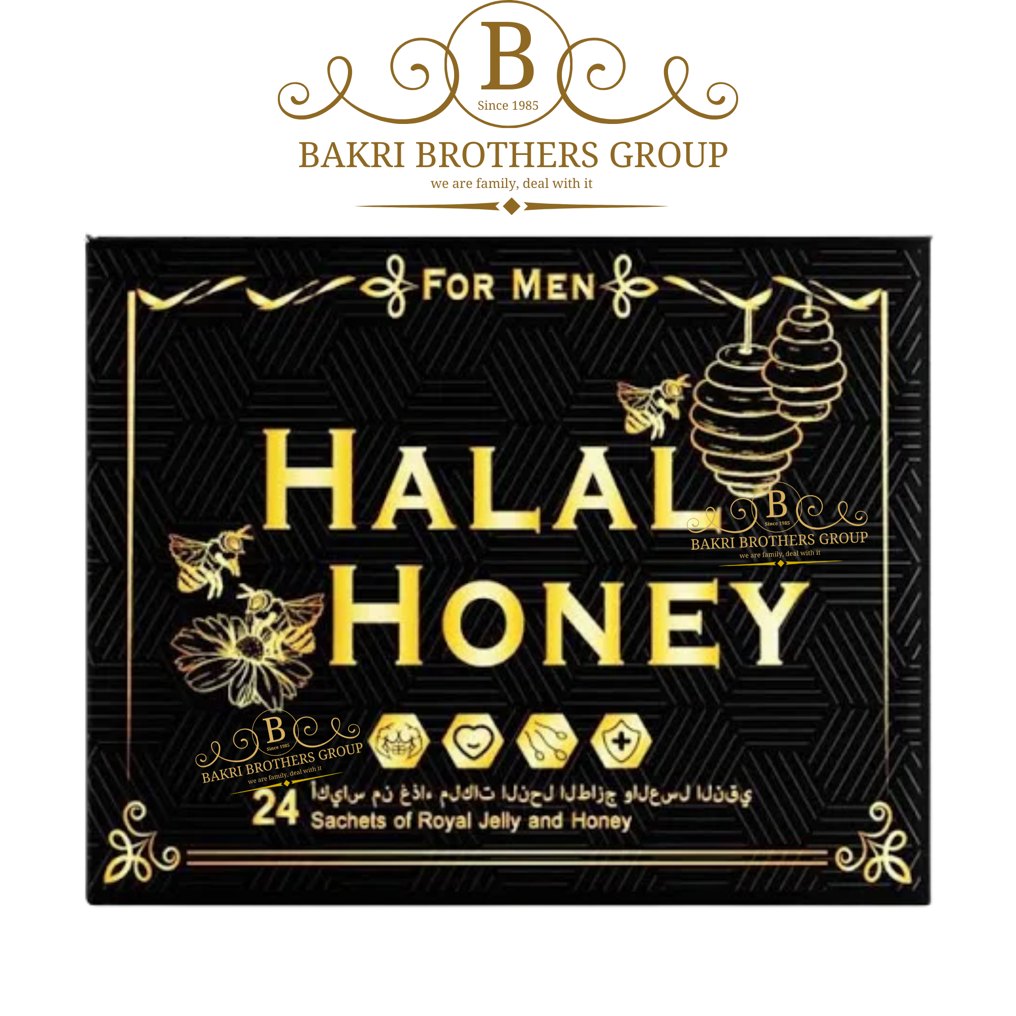 ok (11) Halal Honey Sachets for Men | 24 Sachets per Box | Case of 12 Boxes - Image 1