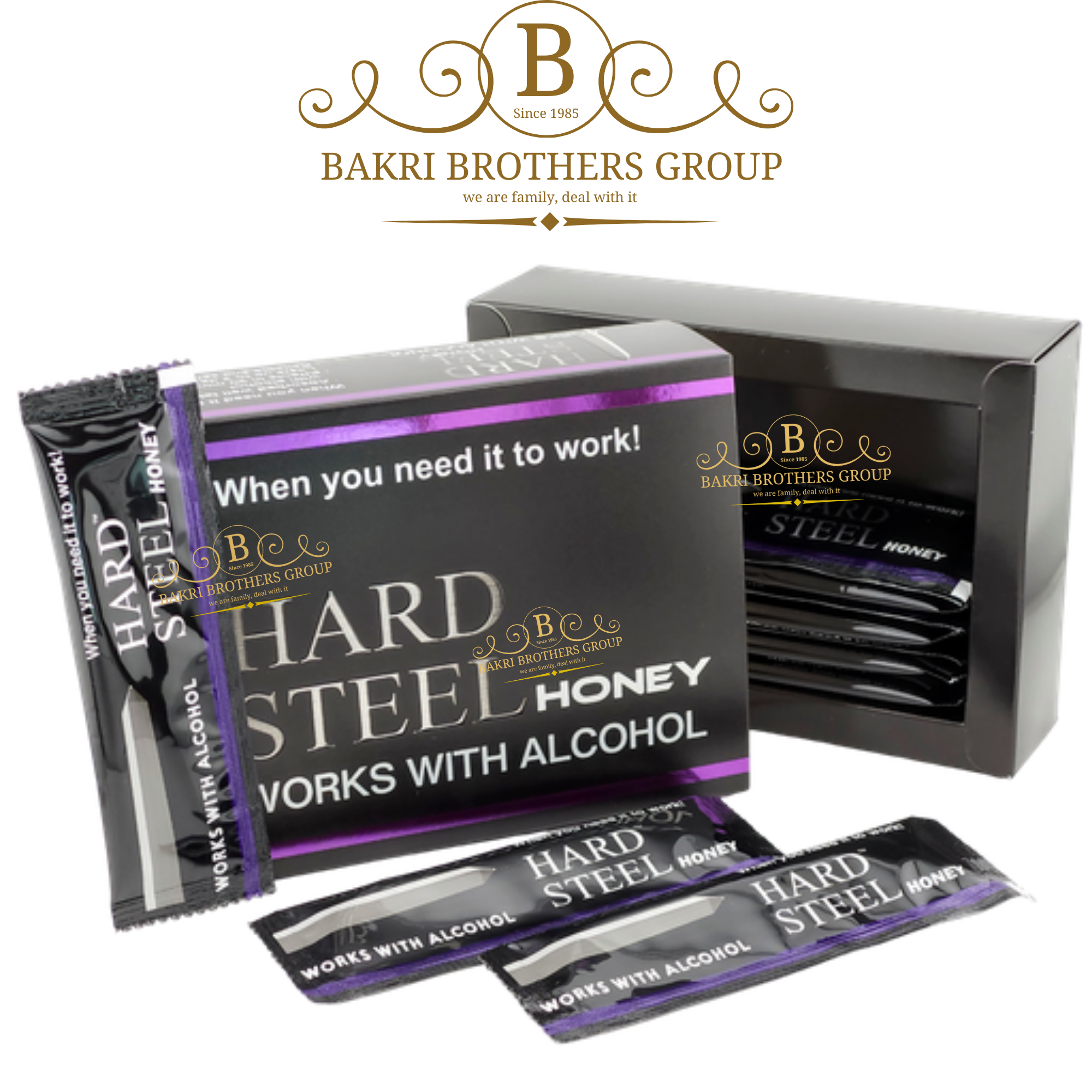 ok (8) Hard Steel Honey Sachets (Purple Edition) | 12 Sachets per Box | Case of 12 Boxes - Image 1