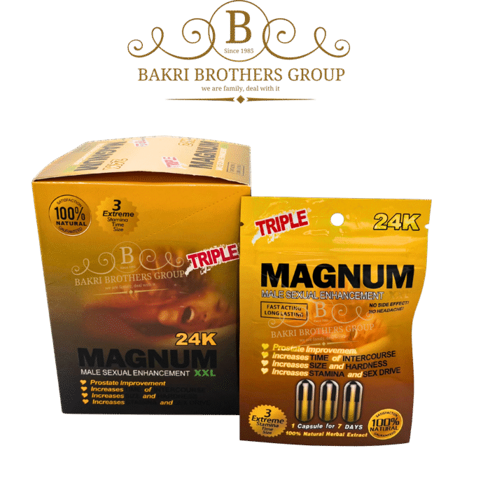MAGNUM 24K Male Sexual Enhancement Supplement | Box of 45 Capsules - Image 1
