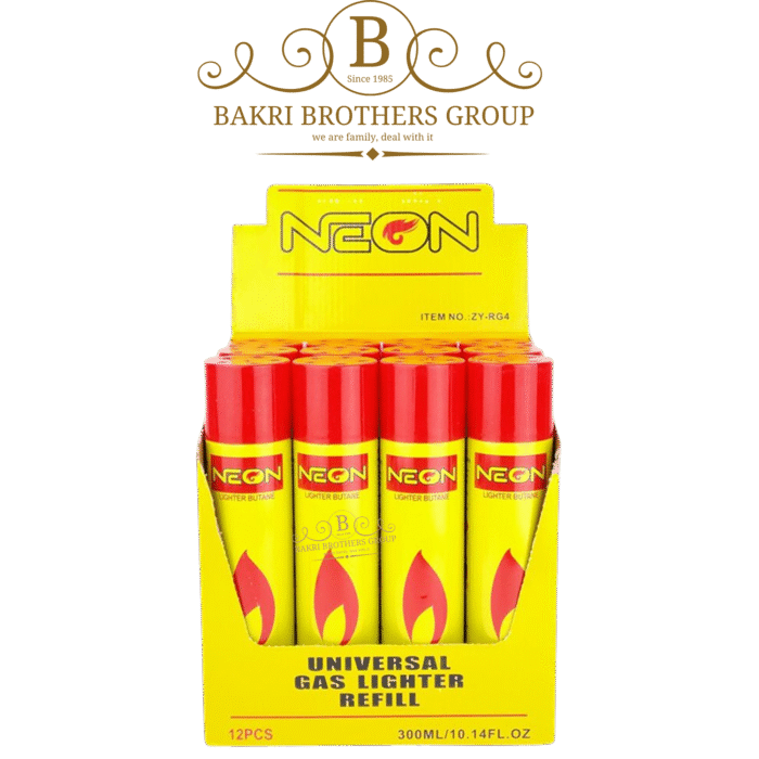 Neon Universal Gas Lighter Refill 300ML – 12 Pack - Image 1