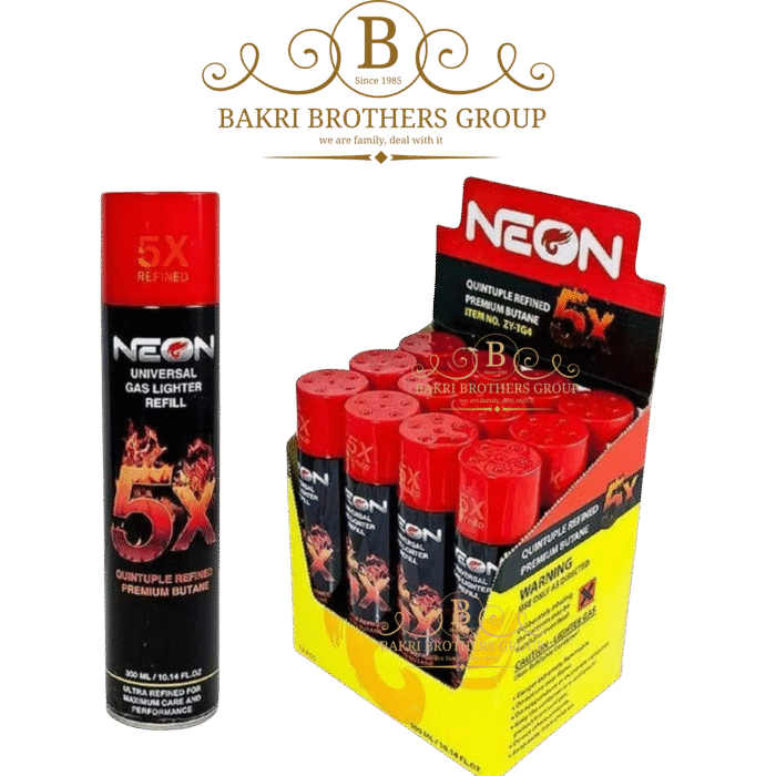 Neon 5x Gas Lighter Refill 300ML – 12 Pack - Image 1