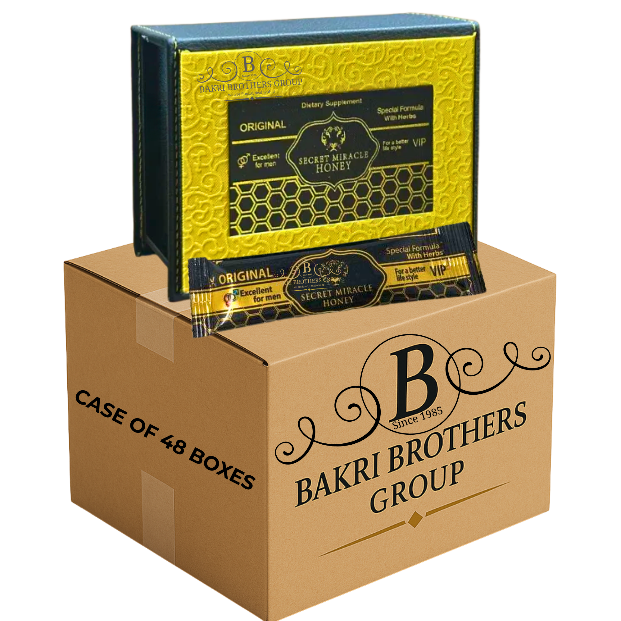 SPECIALS-NEW (1) SECRET MIRACLE HONEY – 12 SACHETS/BOX – CASE OF 48 BOXES Exclusive Formula • Premium Male Enhancement - Image 1