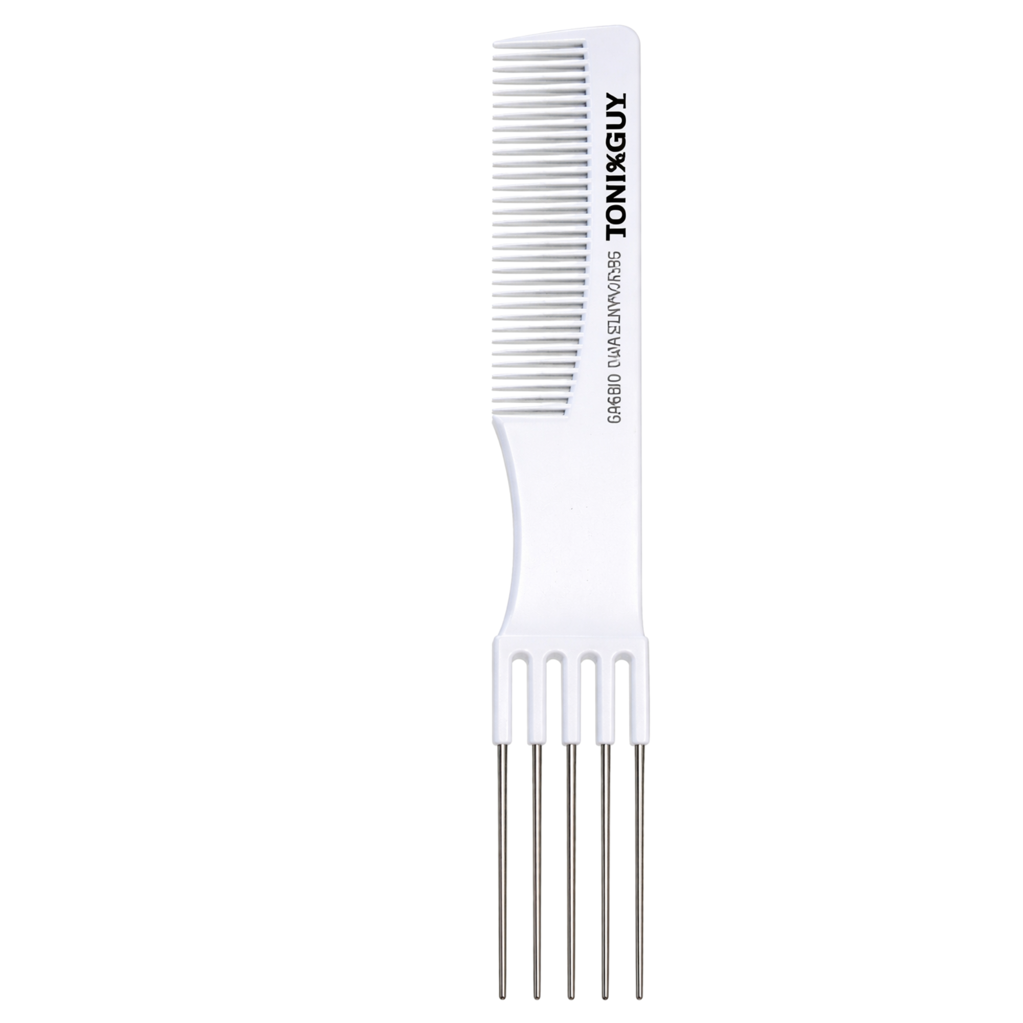 Untitled design (23) Carbon Antistatic Pick & Fine Tooth Comb | Metal Prong Lift Comb | White | Bag of 12 - Image 1