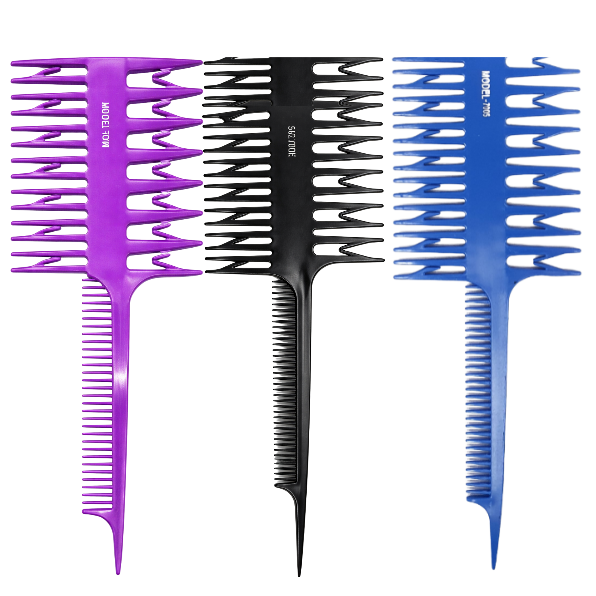 Untitled design (23) Carbon Antistatic Tail Comb | Fine & Wide Tooth Styling Comb | Bag of 12 - Image 1