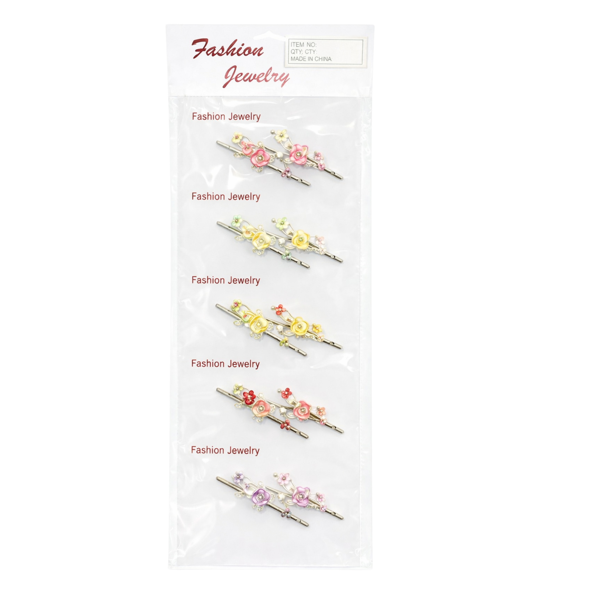 box of 240 cards Floral Decorative Hair Pins Assortment | Multi-Color Designs | 240 Cards - Image 1
