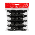 Large Hair Claw Clips | Black | 12 PCS per Bag | Case of 24 Bags