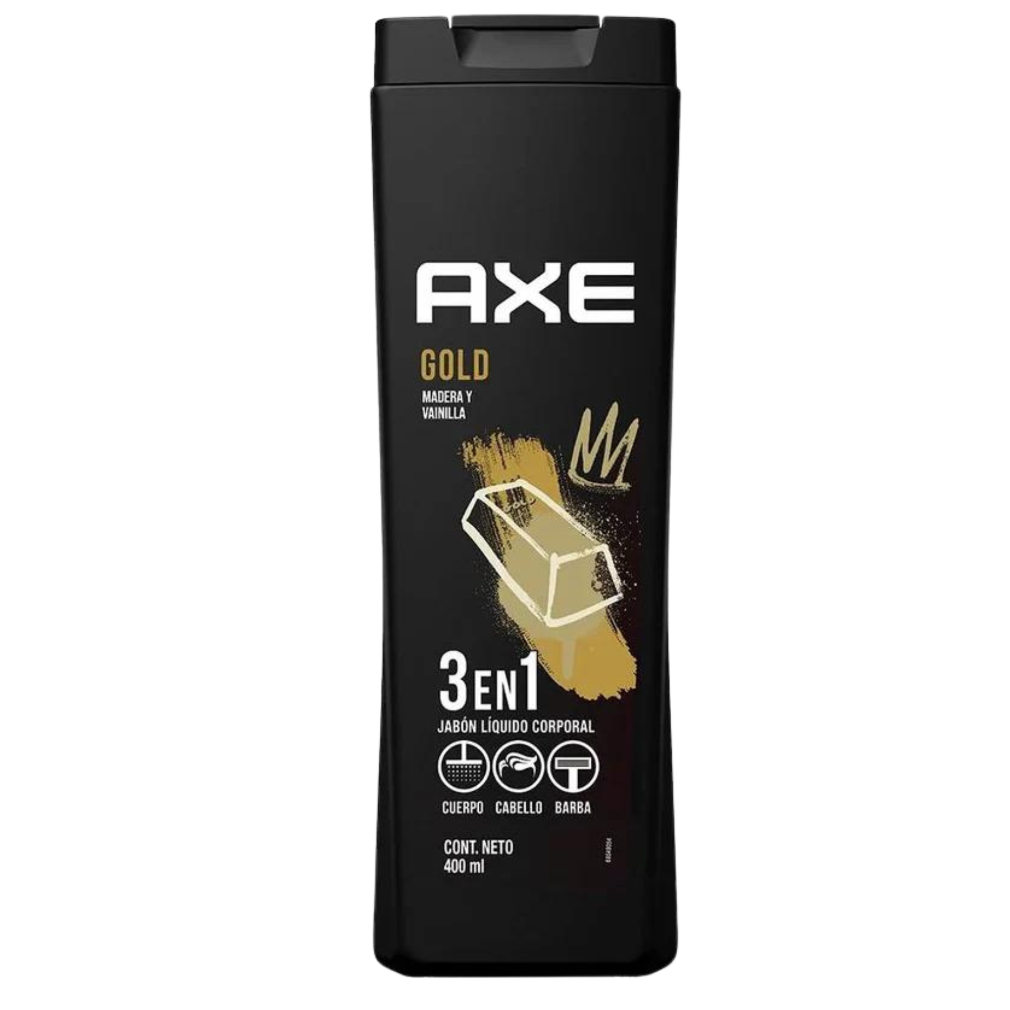 new peoducts (3) Axe Gold Body Wash 3 in 1 for Men, Oud Wood & Fresh Vanilla, 400 ml Each, Pack of 12 - Image 1