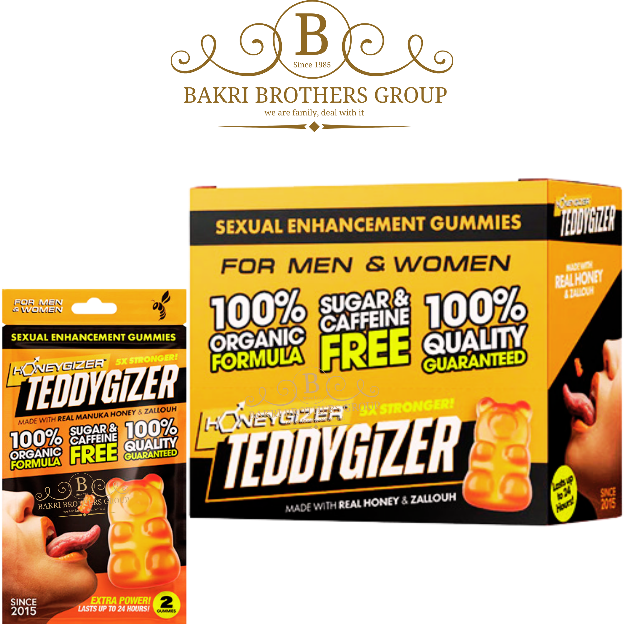 ✅ (4) Honeygizer TeddyGizer Sexual Enhancement Gummies for Men & Women – Manuka Honey & Zallouh – Sugar & Caffeine Free – Pack of 24 - Image 1